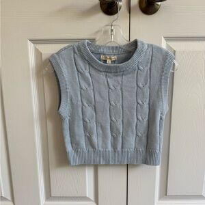 La Hearts Sky Blue Knit Sweater Vest Top